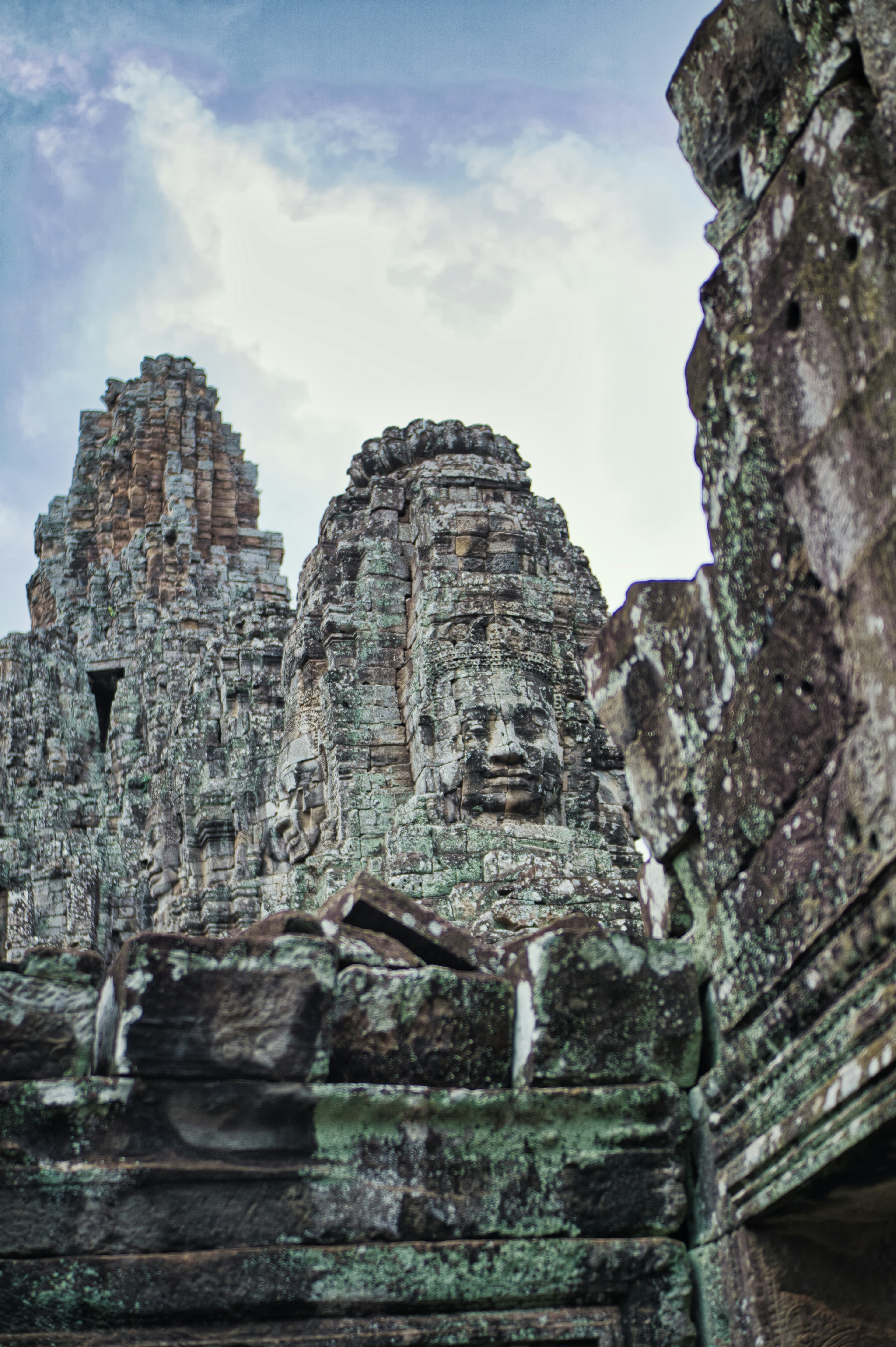 Bayon temple sculpture in Cambodia
