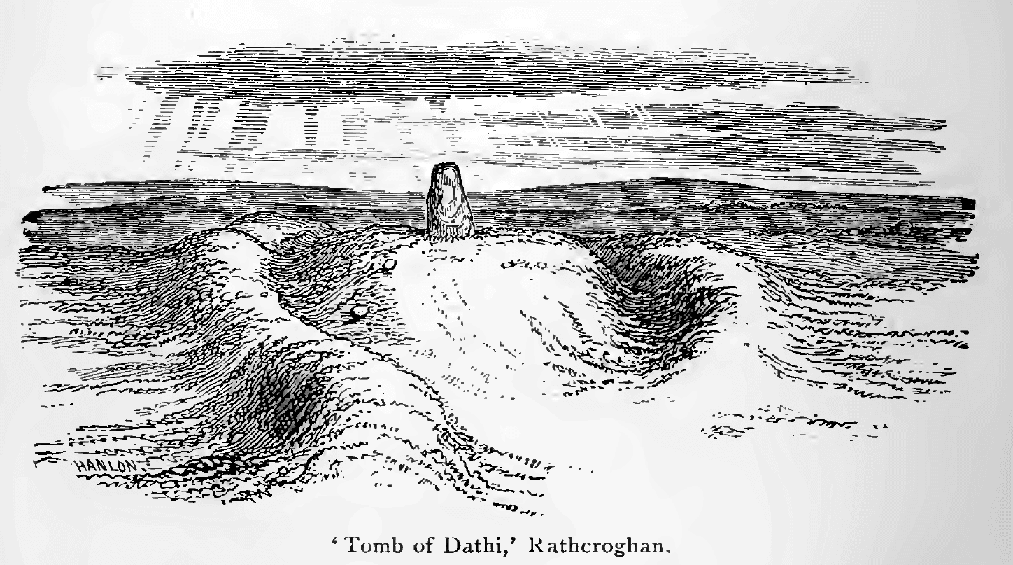 Sketch of the "Tomb of Dathi," part of the Rathcroghan complex in Ireland.