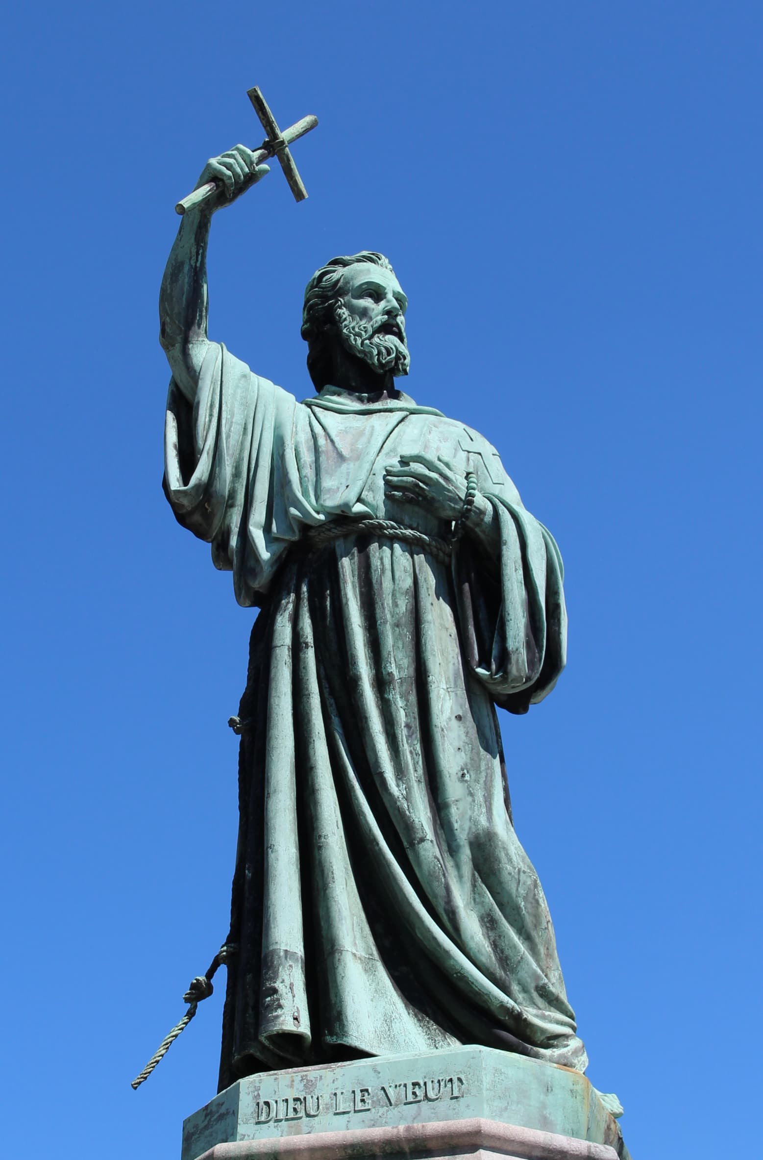 Statue of Saint Peter the Hermit (Saint Peter of Amiens). Work made by Gédéon de Forceville erected behind the Cathedral of Our Lady of Amiens and unveiled in 1854.
