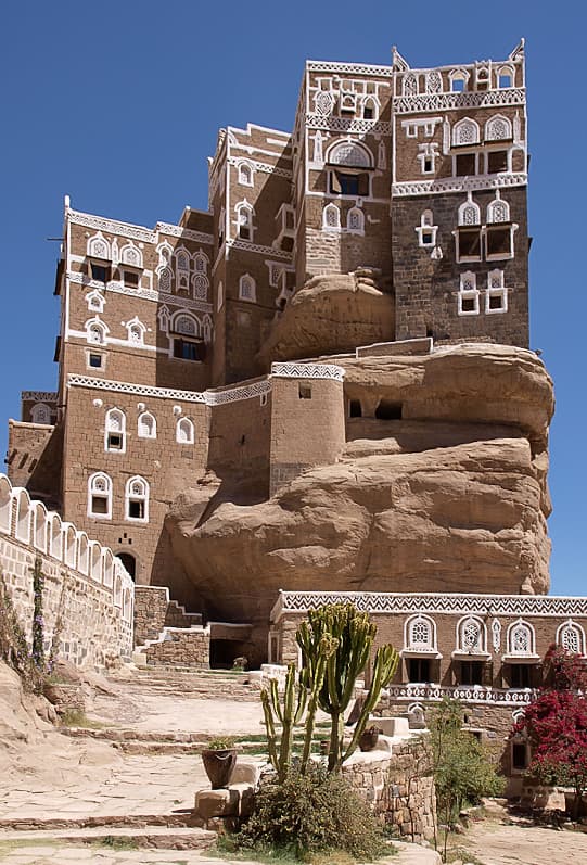 Dar al-Hajar, a mansion built in the 1930's as a summer retreat to Imam Yahya near Sana'a, Yemen.