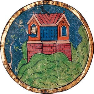 depiction of Noah's ark landing on the "mountains of Ararat"