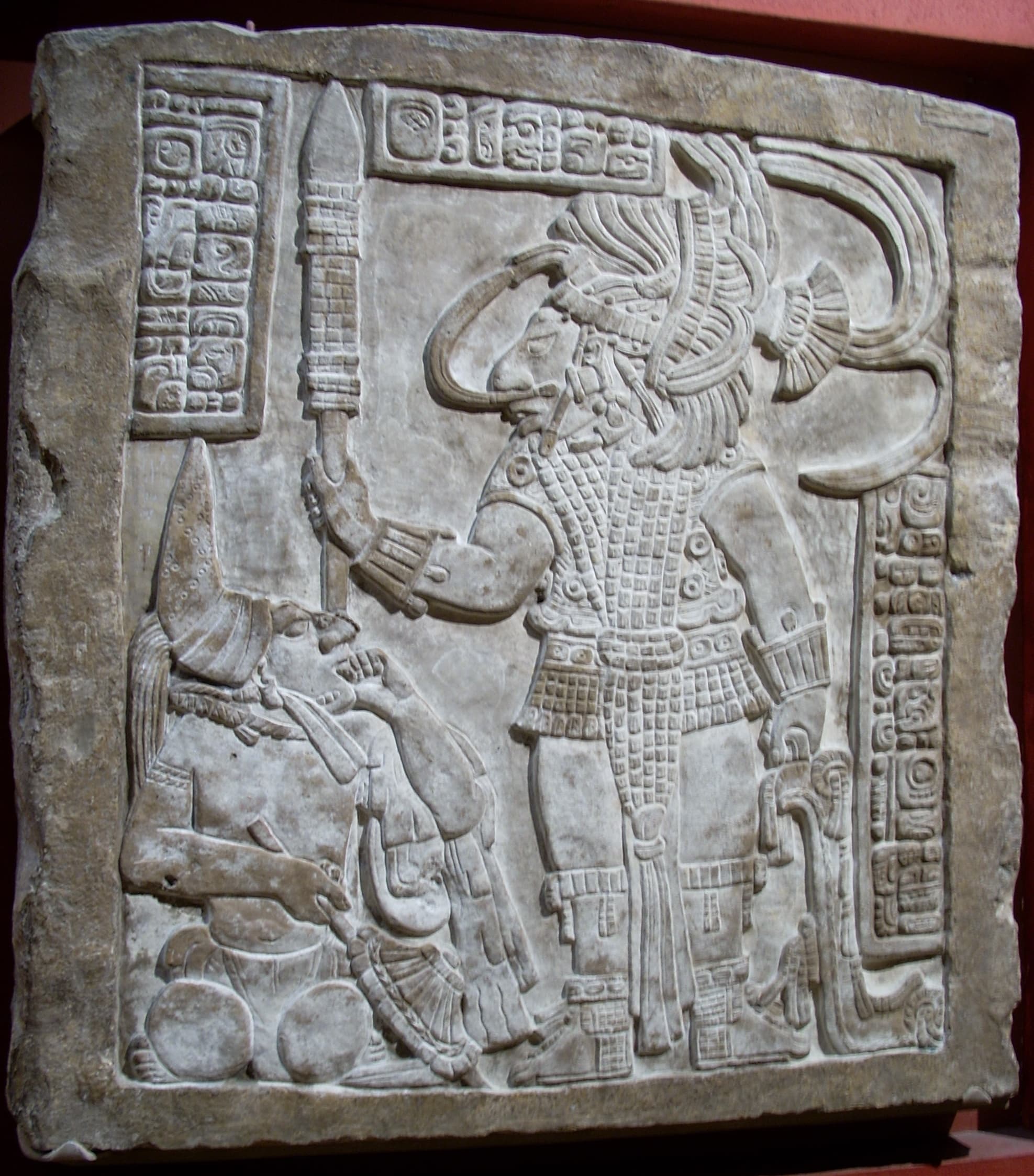 Lintel 16 from Yaxchilan, Chiapas, Mexico. Late Classic (AD 600-900). Now in the British Museum.