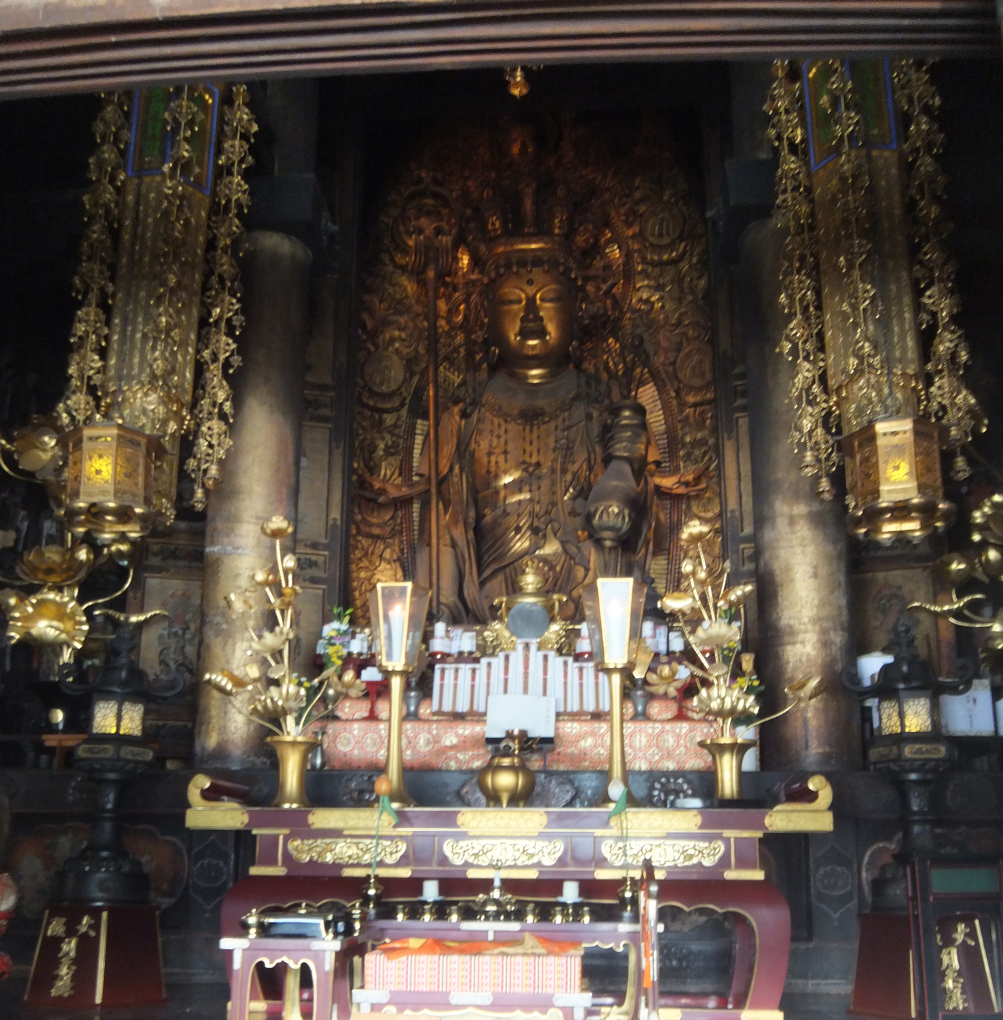 Eleven Faced Kannon (Jūichimen Kannon) statue in the Hase-Temple (Hasedera), Sakurai (Nara Prefecture, Japan)