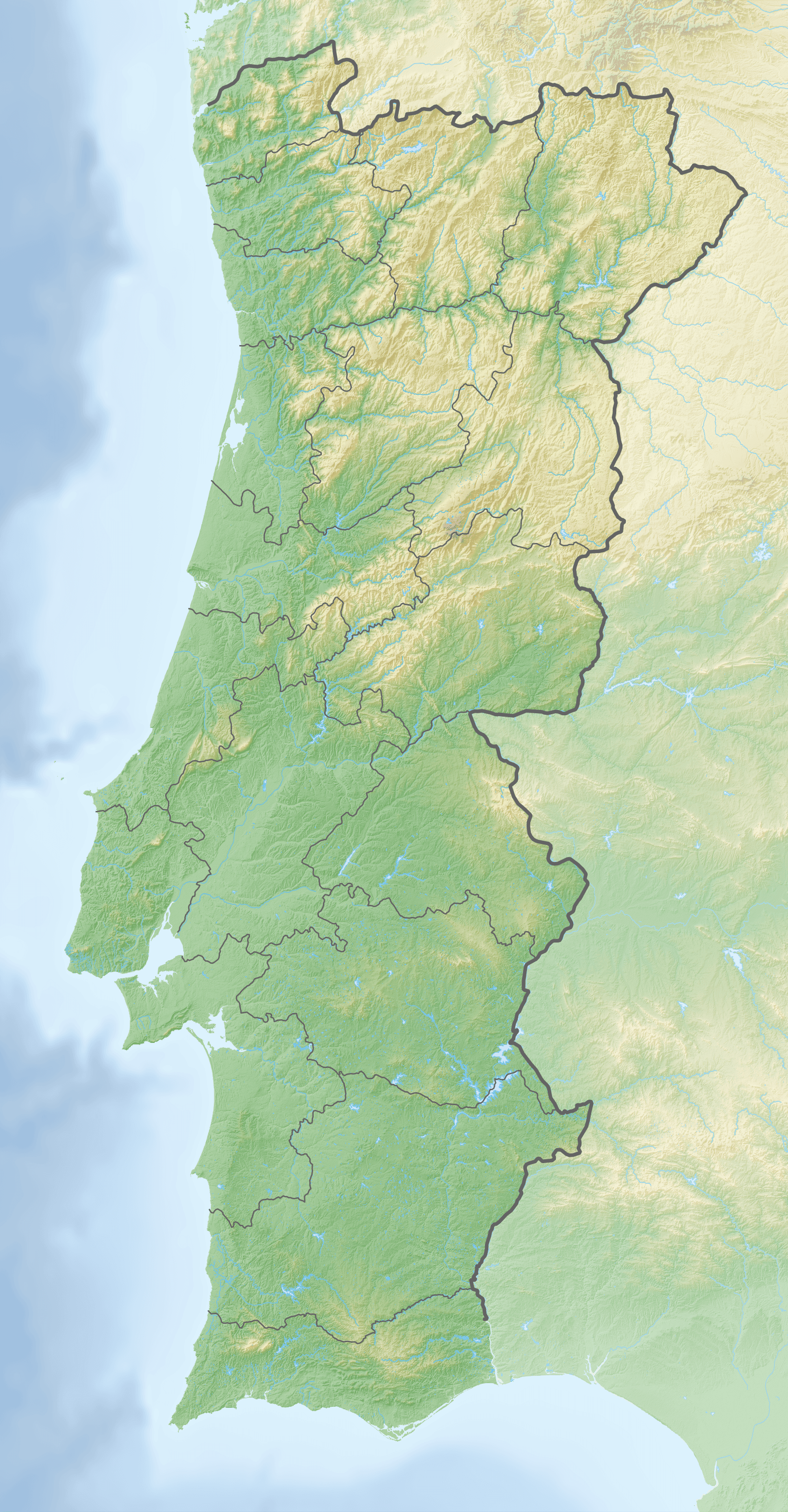 Reliefkarte Portugal