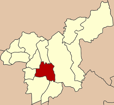 Map of Saraburi province, Thailand, highlighting Amphoe Mueang Saraburi.