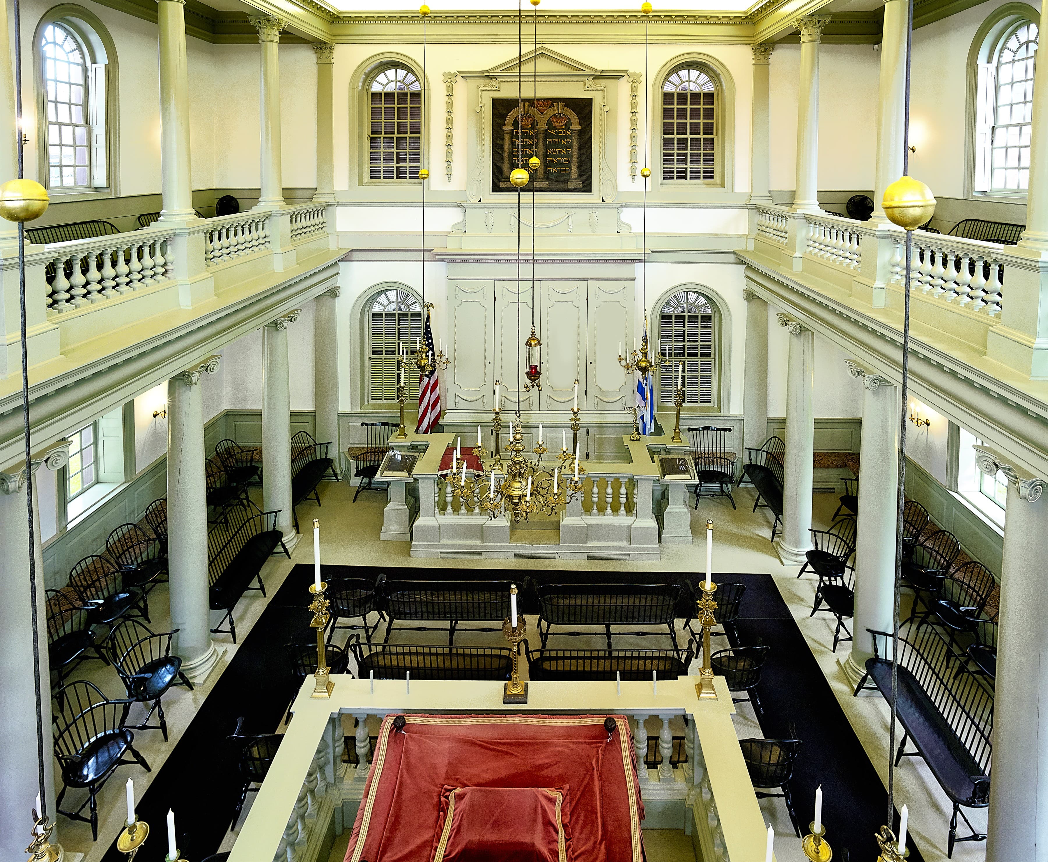 Interior of Touro Synagogue in Newport