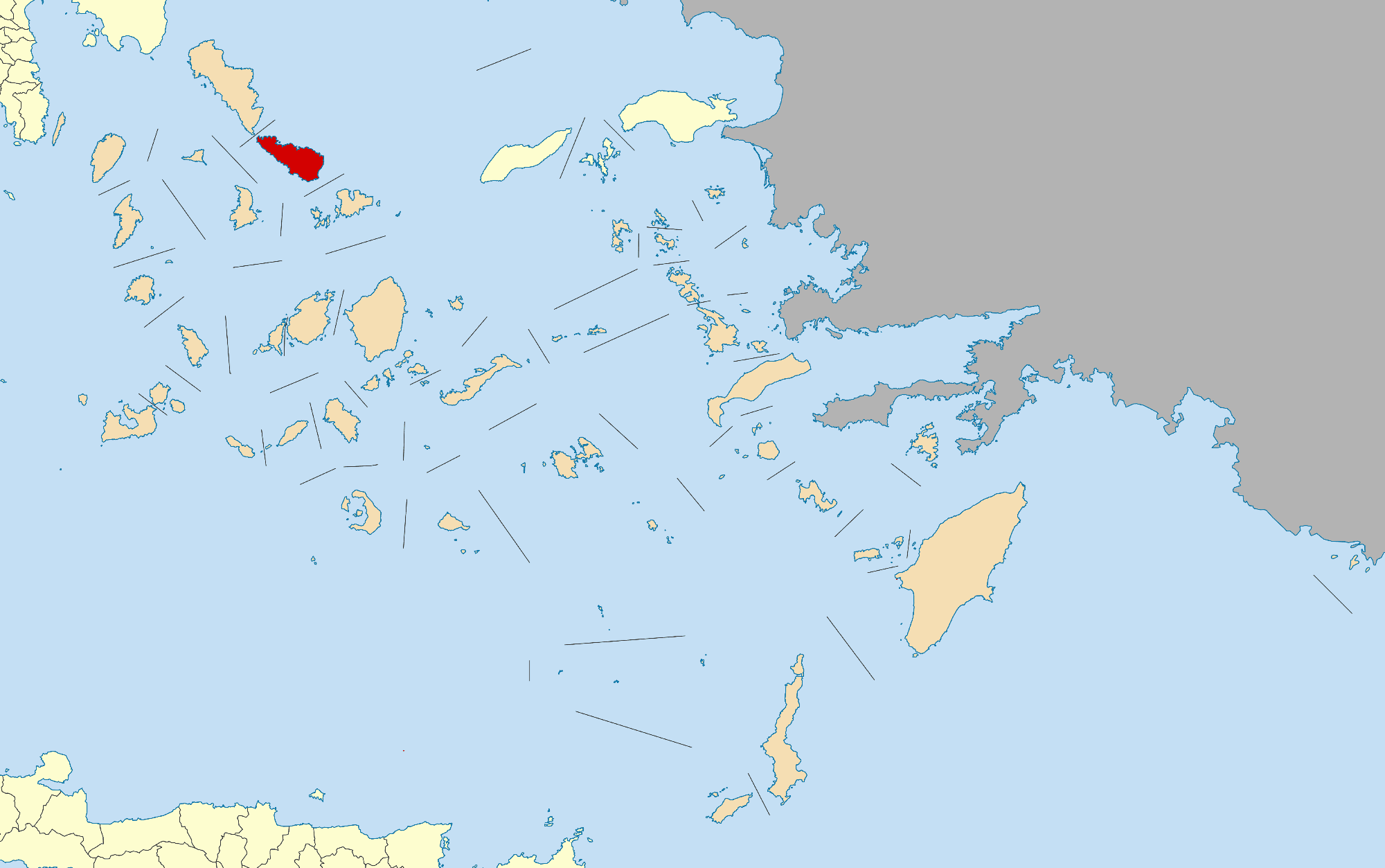 Locator map for Tinos municipality in Greek region South Aegean (2011)