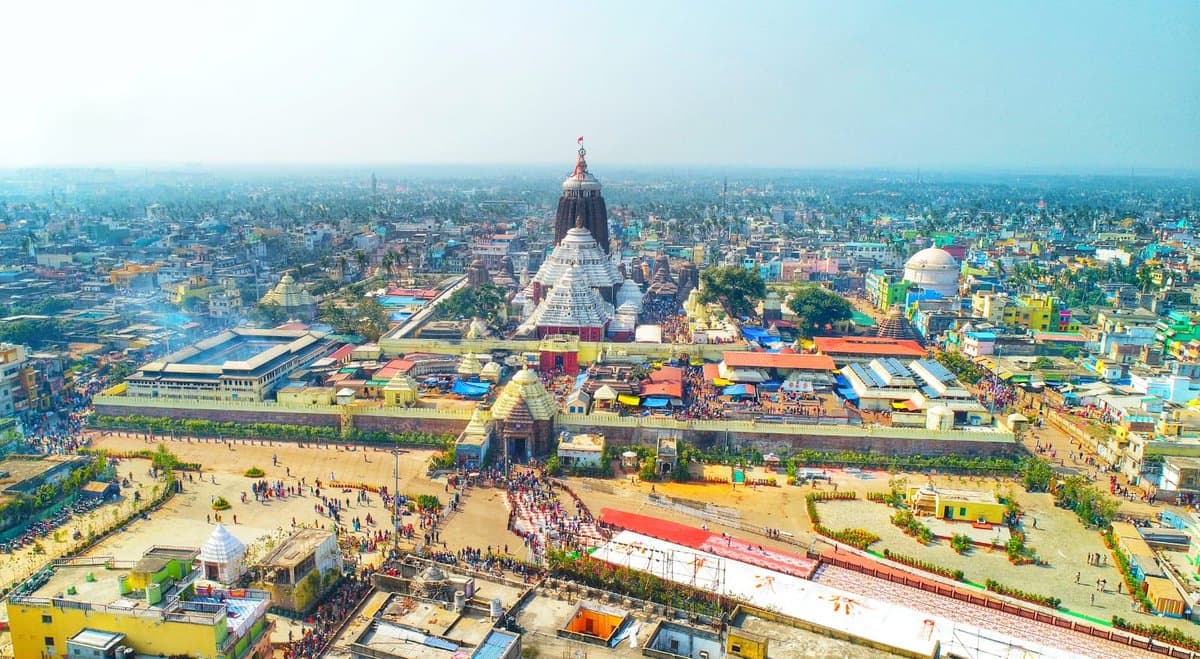 Aerial view of Jagannath Temple and its walled precinct