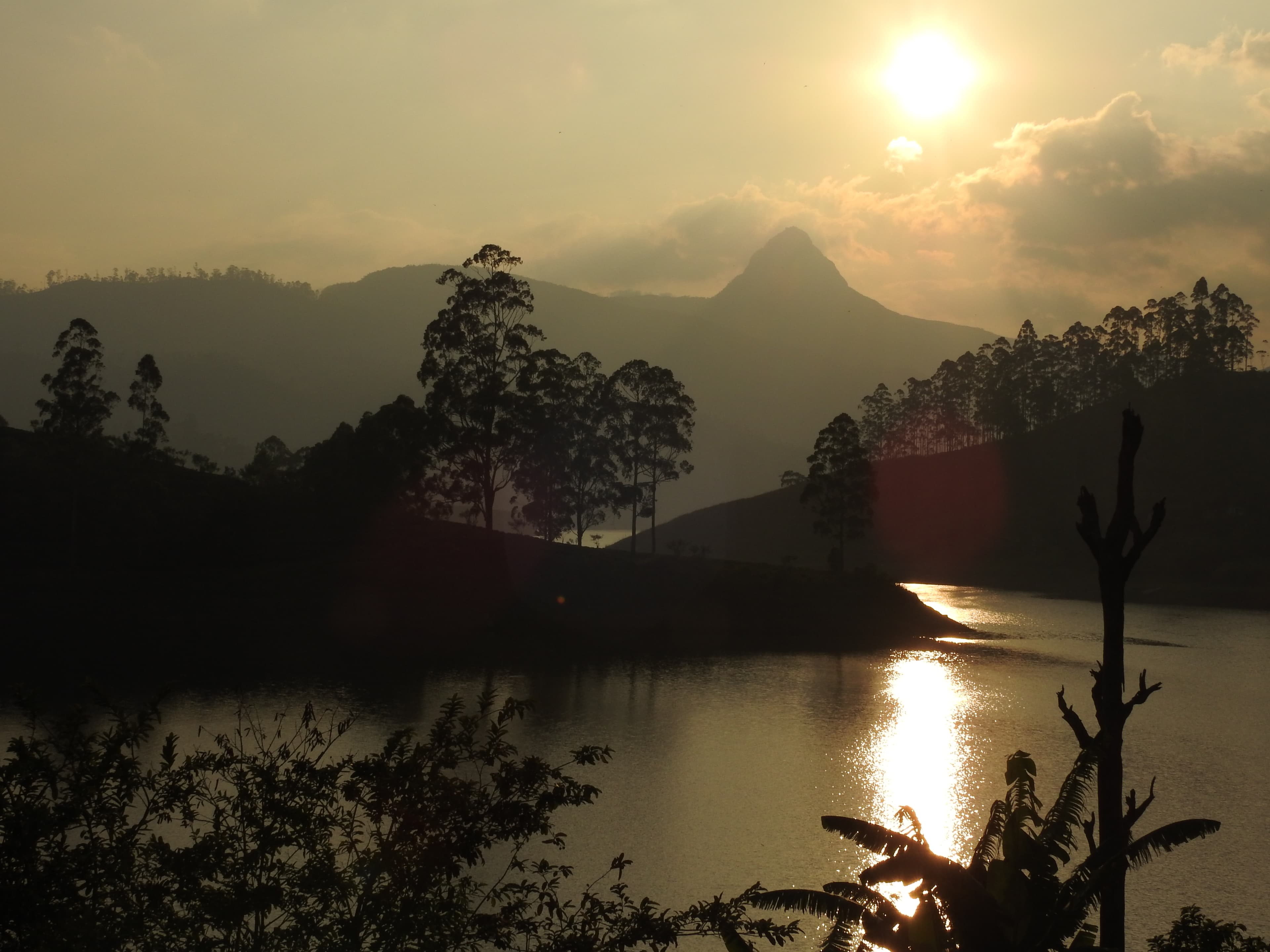Sunset behind Adam's Peak (Sri Pada), Sri Lanka.