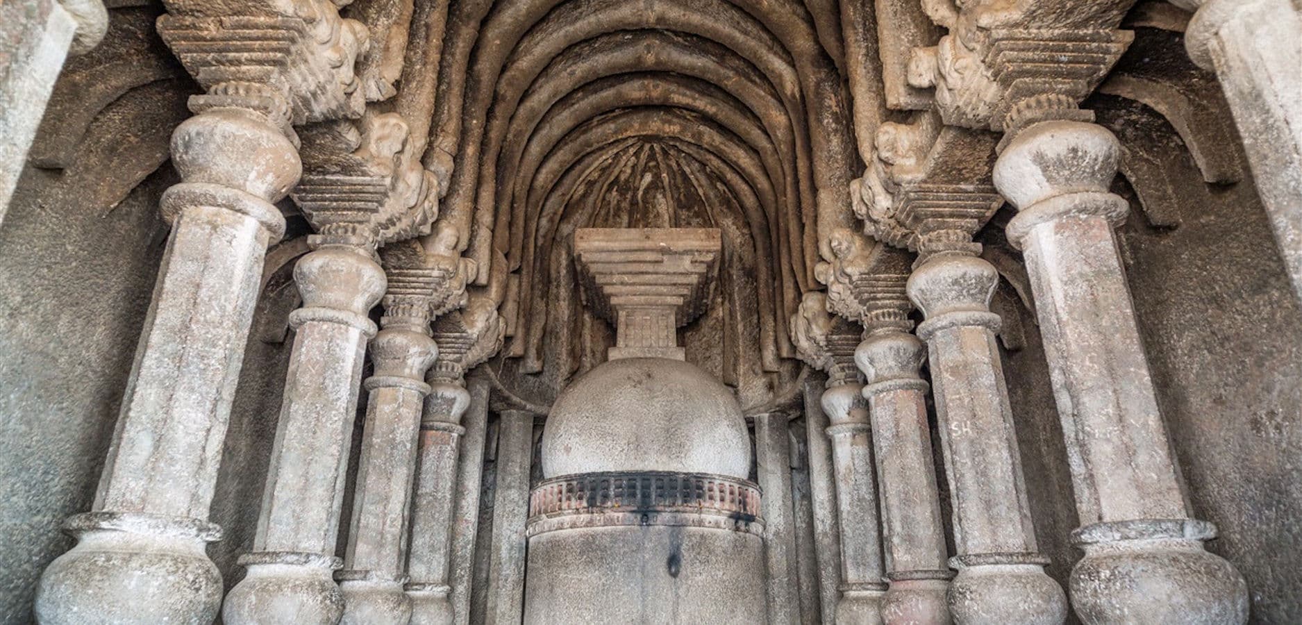 Rock-cut chaitya hall at Lenyadri