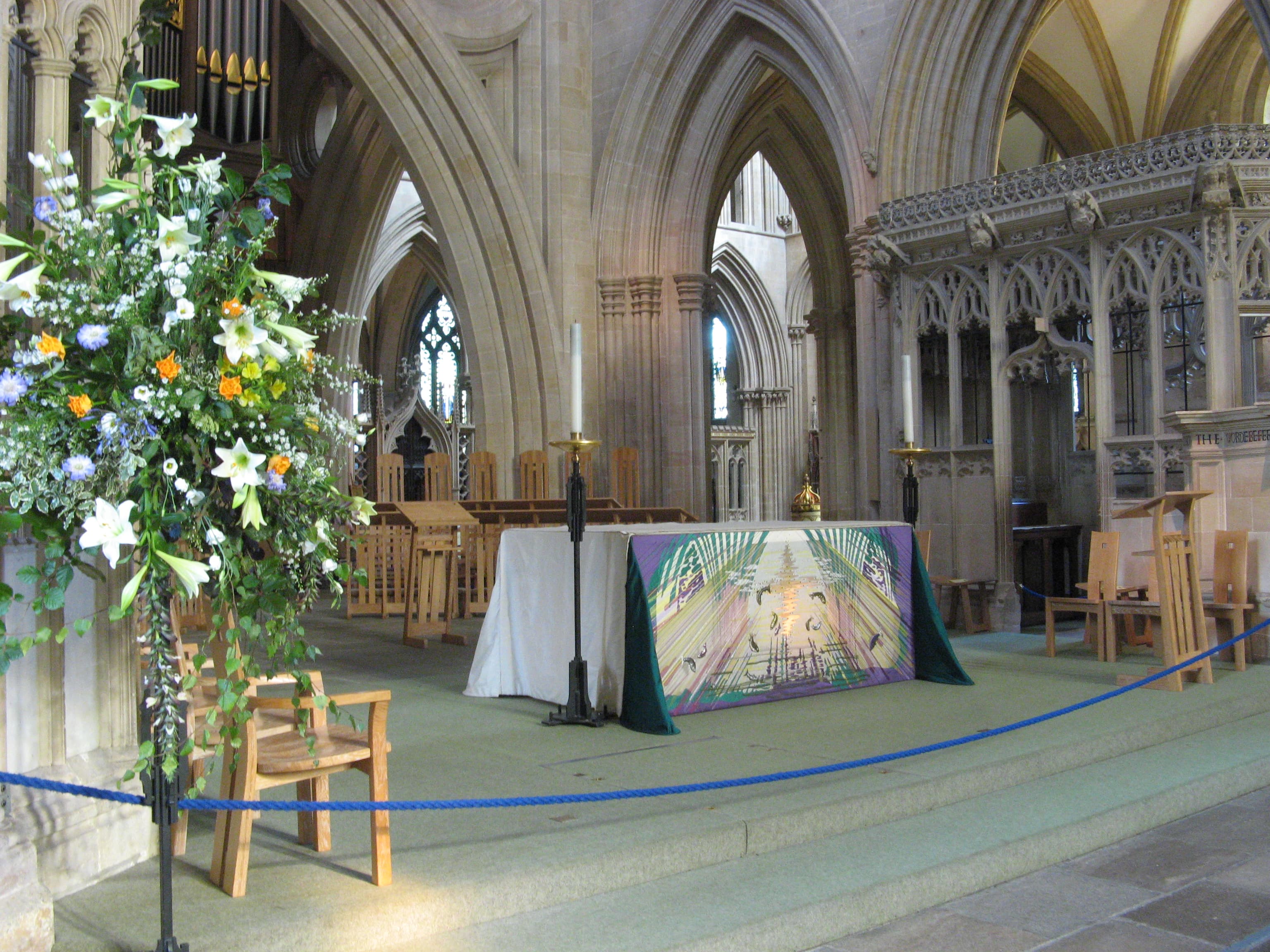 Altar at top of the nave, Wells Cathedral.
