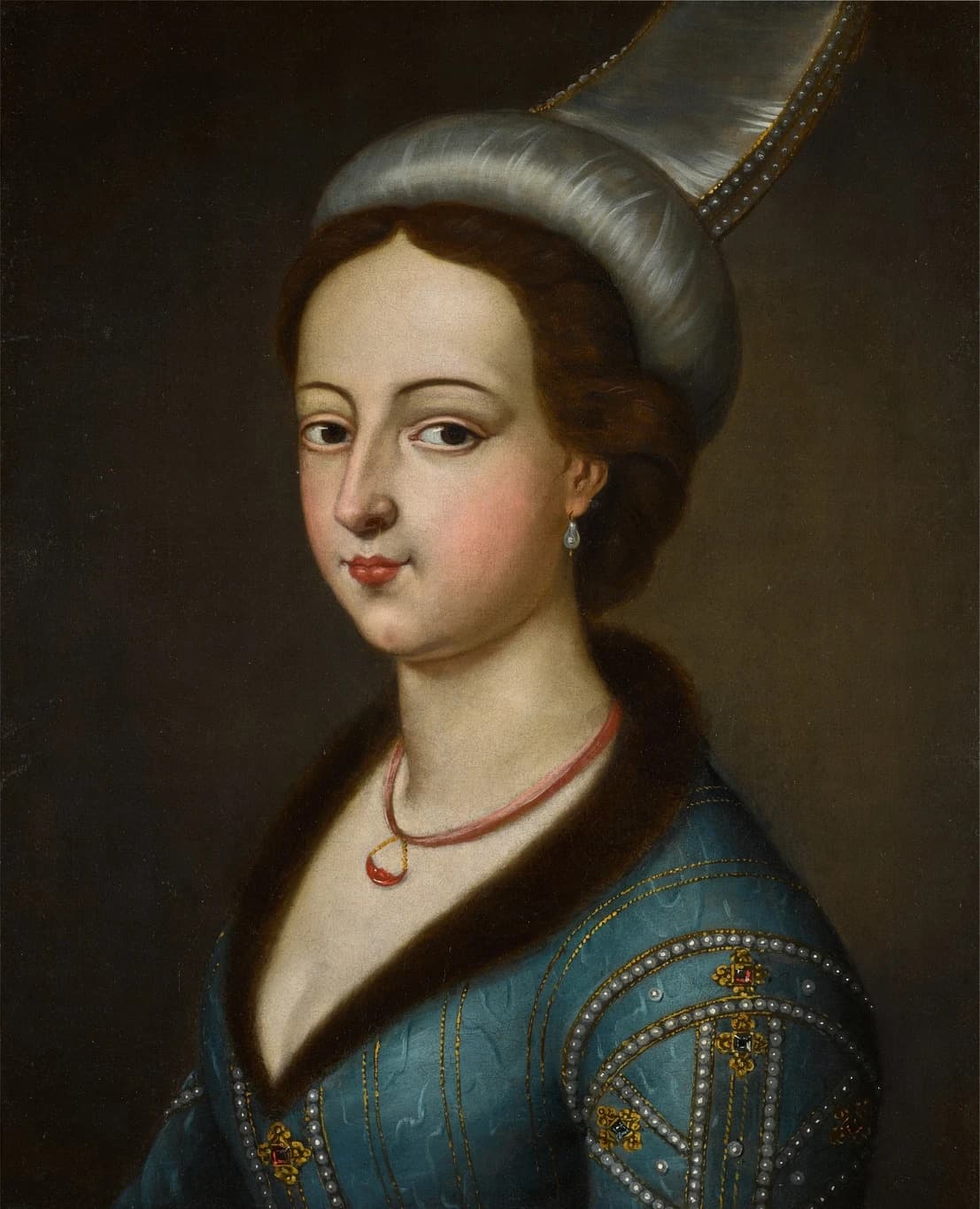 Kösem Sultan, also known as Mahpeyker Sultan, was Haseki Sultan of the Ottoman Empire as the chief consort and legal wife of the Ottoman Sultan Ahmed I, valide sultan as the mother of sultans Murad IV and Ibrahim, and büyük valide sultan as the grandmother of Sultan Mehmed IV. Venetian School, 17th century. Oil on canvas.
Kösem Sultan (circa 1590-1651) was the wife of Ottoman Sultan Ahmet I (r.1603-17) and mother of his successors Sultans Murad IV (r.1623-40) and Ibrahim I (r.1640-48). She was a