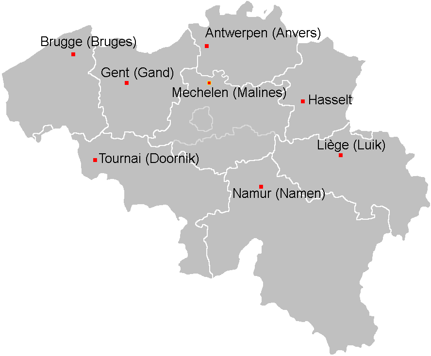 Map of Belgium Dioceses