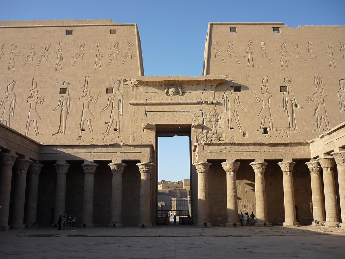 Back of the pylon, temple of Edfu, Egypt