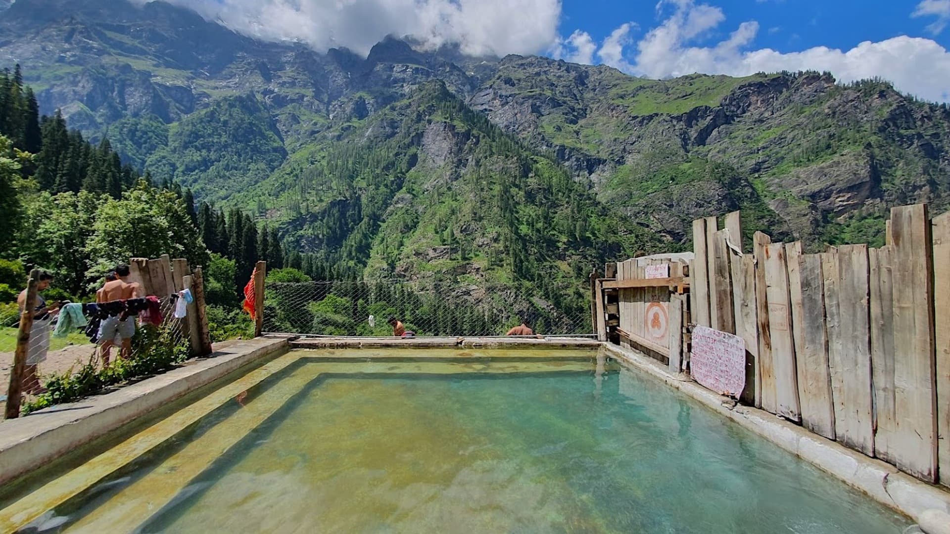 The hot-spring pool at Kheerganga; the photograph does not establish current facilities or access.
